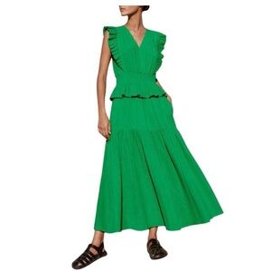 SOLD ⭐️ Me+Em Green Ruffle Peplum Maxi Dress